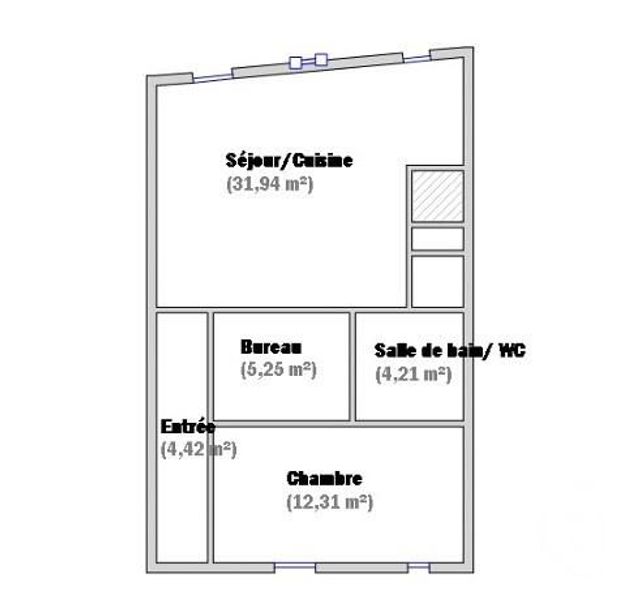 Appartement T3 à vendre - 3 pièces - 58.13 m2 - PARIS - 75006 - ILE-DE-FRANCE - Century 21 Odéon Saint-Sulpice
