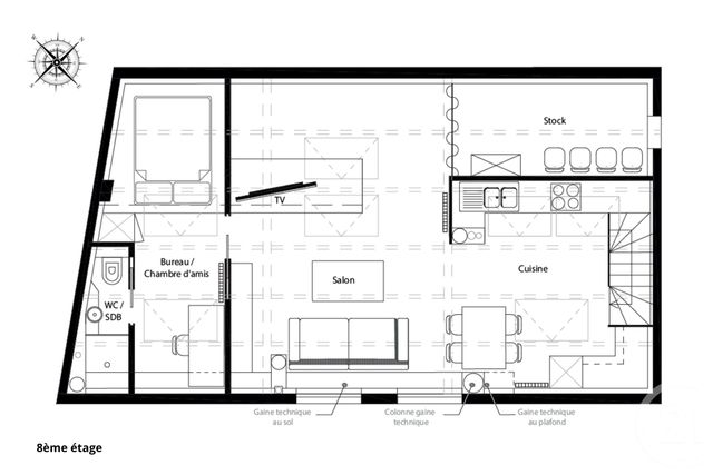 Appartement T3 à vendre - 3 pièces - 60.0 m2 - PARIS - 75006 - ILE-DE-FRANCE - Century 21 Odéon Saint-Sulpice