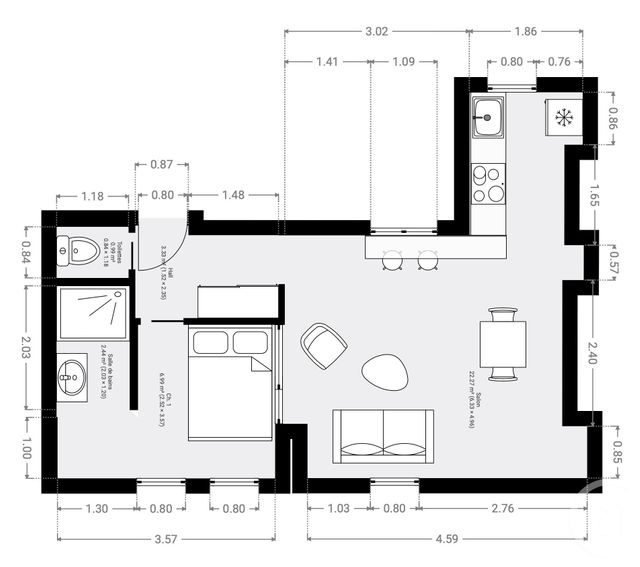 Appartement T2 à vendre - 2 pièces - 39.0 m2 - PARIS - 75006 - ILE-DE-FRANCE - Century 21 Odéon Saint-Sulpice