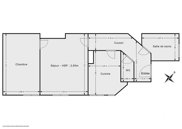 Appartement F2 à vendre - 2 pièces - 43.65 m2 - PARIS - 75015 - ILE-DE-FRANCE - Century 21 Odéon Saint-Sulpice