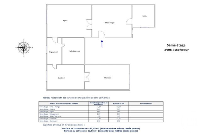 Appartement T3 à vendre - 3 pièces - 62.15 m2 - PARIS - 75006 - ILE-DE-FRANCE - Century 21 Odéon Saint-Sulpice