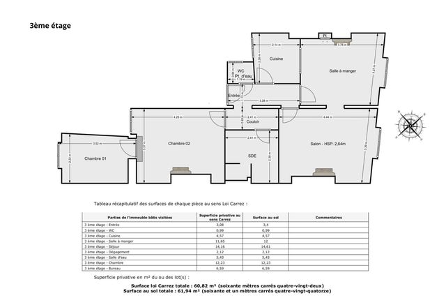 Appartement T3 à vendre - 3 pièces - 61.0 m2 - PARIS - 75006 - ILE-DE-FRANCE - Century 21 Odéon Saint-Sulpice
