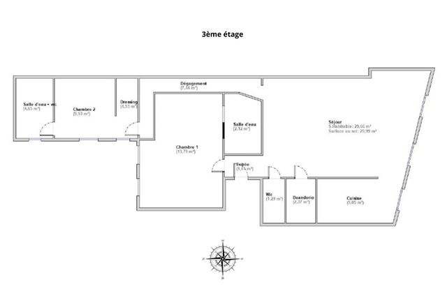Appartement T3 à vendre - 3 pièces - 87.0 m2 - PARIS - 75006 - ILE-DE-FRANCE - Century 21 Odéon Saint-Sulpice