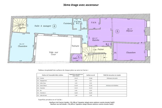 Appartement T3 à vendre - 3 pièces - 91.38 m2 - PARIS - 75007 - ILE-DE-FRANCE - Century 21 Odéon Saint-Sulpice